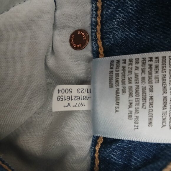 American Eagle Carpenter Jeans 8 High Rise Baggy Straight Double Front Denim - Picture 11 of 11